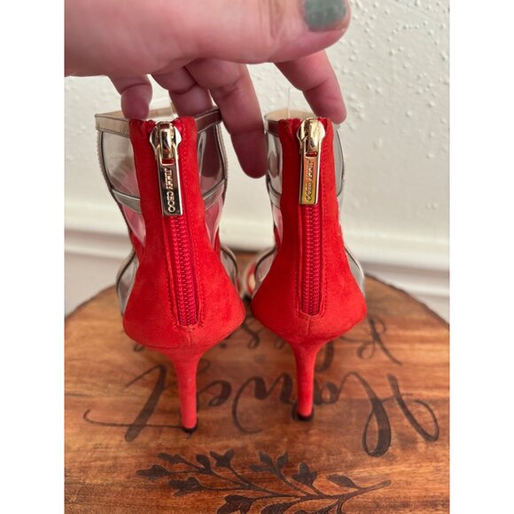 JIMMY CHOO Lang lance Patent Leather Red Strappy Sandal Heels 39.5-9 - Picture 7 of 13